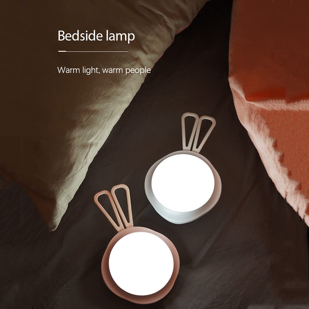 WOLONG Luz noche en la guardería Luz LED regulable Luz noche carga USB portátil con interruptor táctil Lámpara noche Luz dormir silicona para bebés,para habitación bebé,dormitorio,sala estar,Rosado