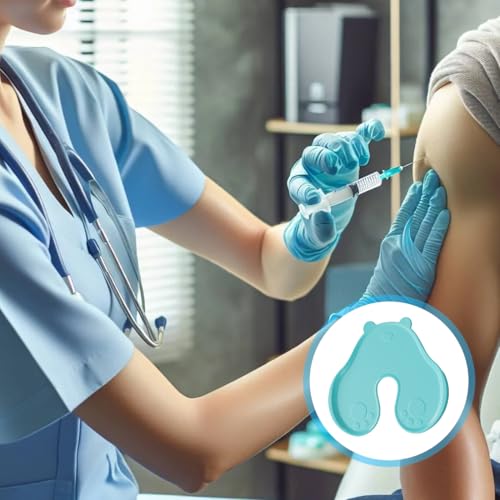 XPEX 4 Stück Shot Blocker Für Injektionen Für Kinder, 5 * 7Cm Shot Helper Wundblocker, Wiederverwendbare Kunststoff Schussschmerzen Reduzierer, Schießhilfsblöcke Wunden Minimieren(Grün)