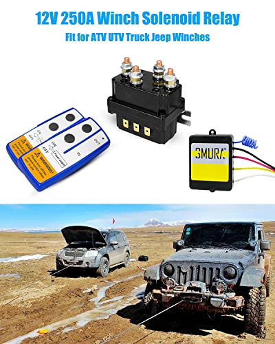 Winch Solenoid Relay 12V 250A Battery Disconnect Switch 2Pcs 2000 Lbs -5000 Lbs Heavy Duty Contactor Switch For Atv Utv Suv Boats 4X4 Vehicles Trailers Trucks Mounted Crane #TOP2