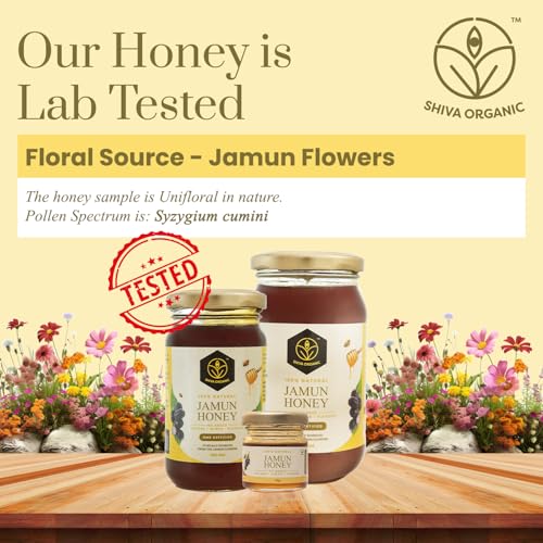 Image of Shiva Organic Jamun Honey 1 KG | NMR Tested |100% Natural Healthy and Pure Honey | No Added Sugar Flavour Unadulterated Sourced ethically from Jamun flowers