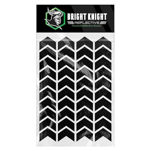 Bright Knight Decals Chevron Hard Hat Reflective Stickers, 1" Black