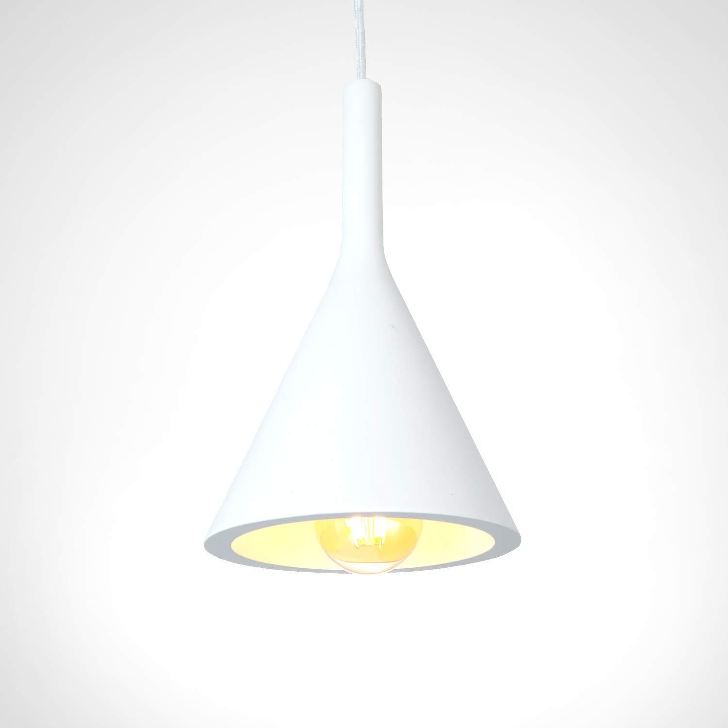 Paco Home Pendelleuchte, E27, Lampe Für Wohnzimmer Esszimmer Küche, Höhenverstellbar, Farbe: Gips-Weiß, Leuchtmittel: ohne Leuchtmittel
