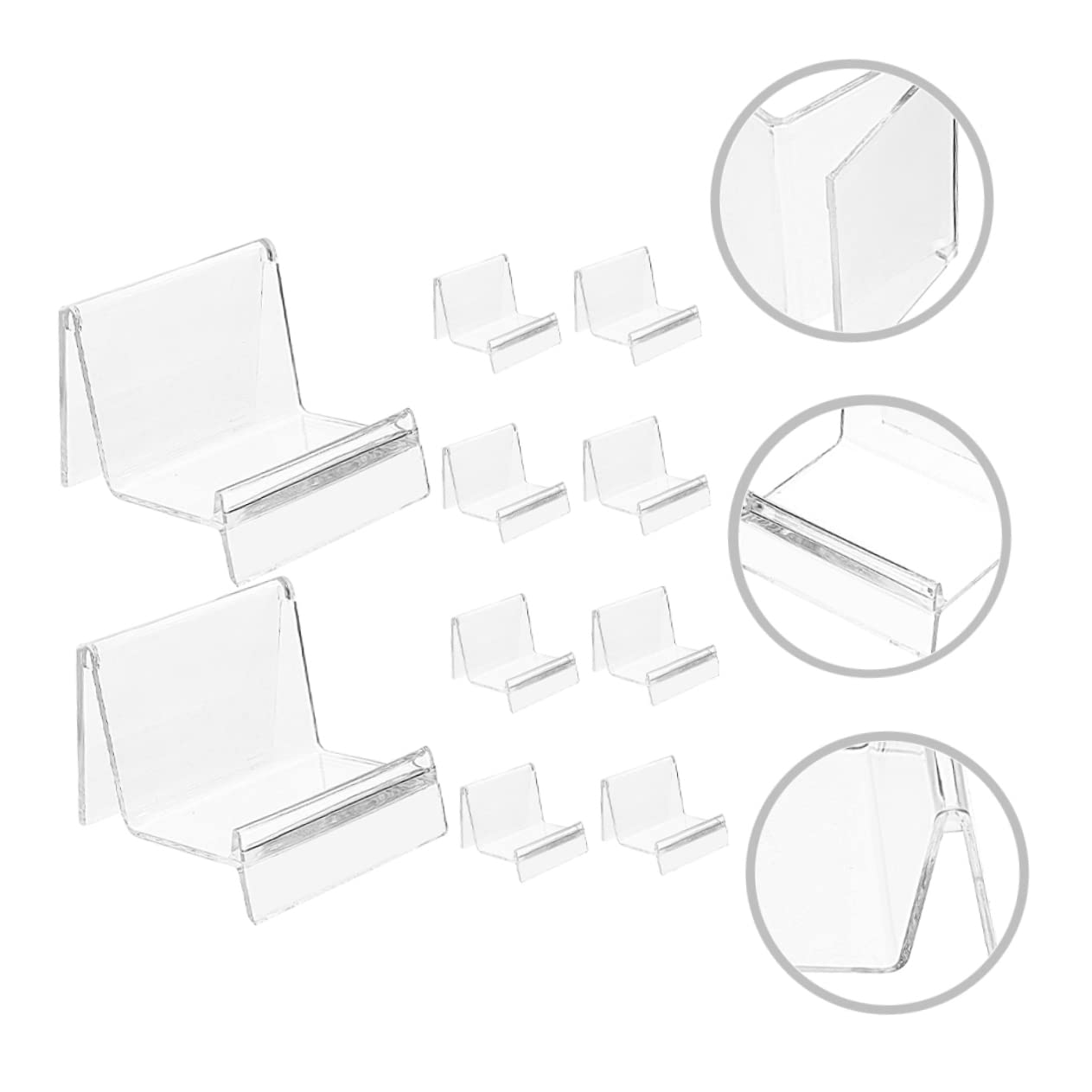 Cabilock Espositore Trasparente Supporto da Tavolo 7cm in PS Confezione da 20 Pezzi per Portafogli e Biglietti da Visita per Negozi e Desktop