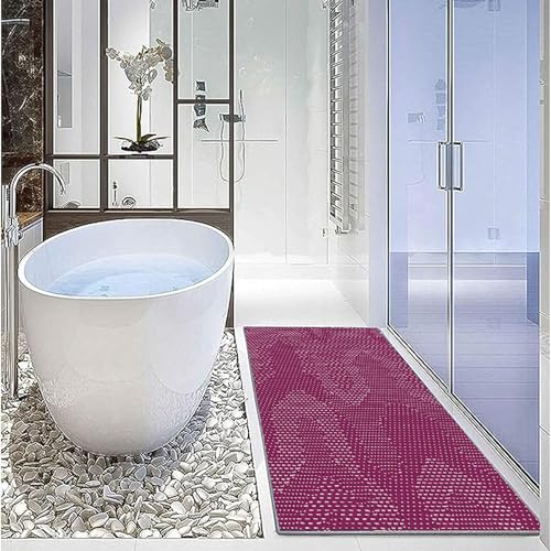 Tapis pourpre 100x430 cm au design élégant et absorbant pour sublimer votre entrée