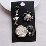 Broches Letter Full Crystal Rhinestone Broche Brooch Pins para Mujeres Número de Flor de Fiesta broches (Color: 2)