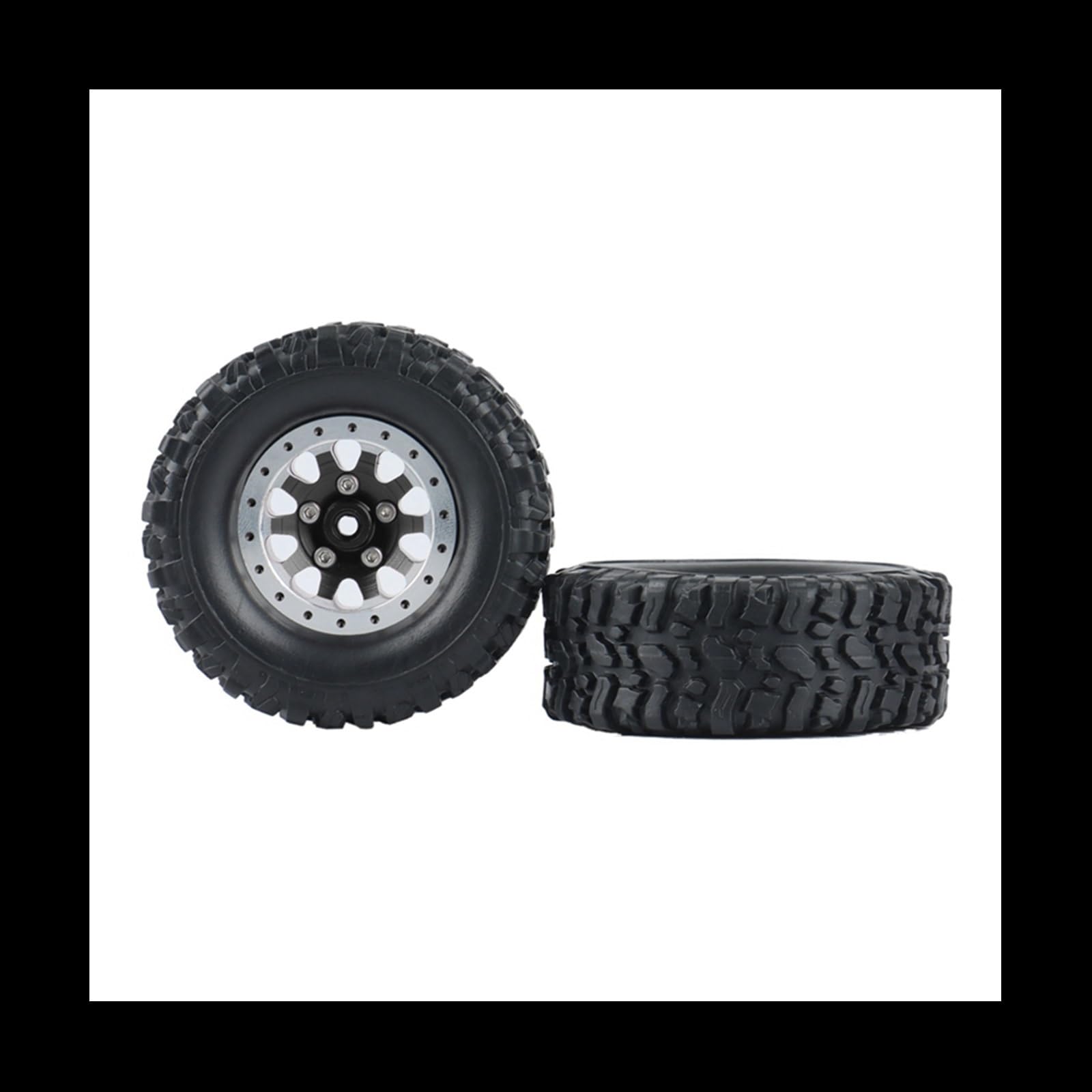 Rc Tire Jante pour WPL pour C14 pour C24 pour B14 pour B24 pour B36 pour MN pour D90 pour MN99S Mise À Niveau Voiture RC 4 Pièces Jante Moyeu Roue Billes Métal Caoutchouc