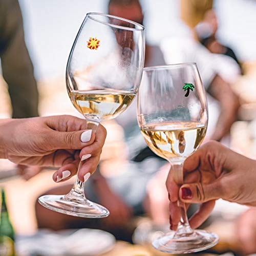 Beach Nautical Wine Glass Charms Or Magnetic Markers For Making Your Drink Unique – Set Of 12 Summer Glass Identifiers #TOP7