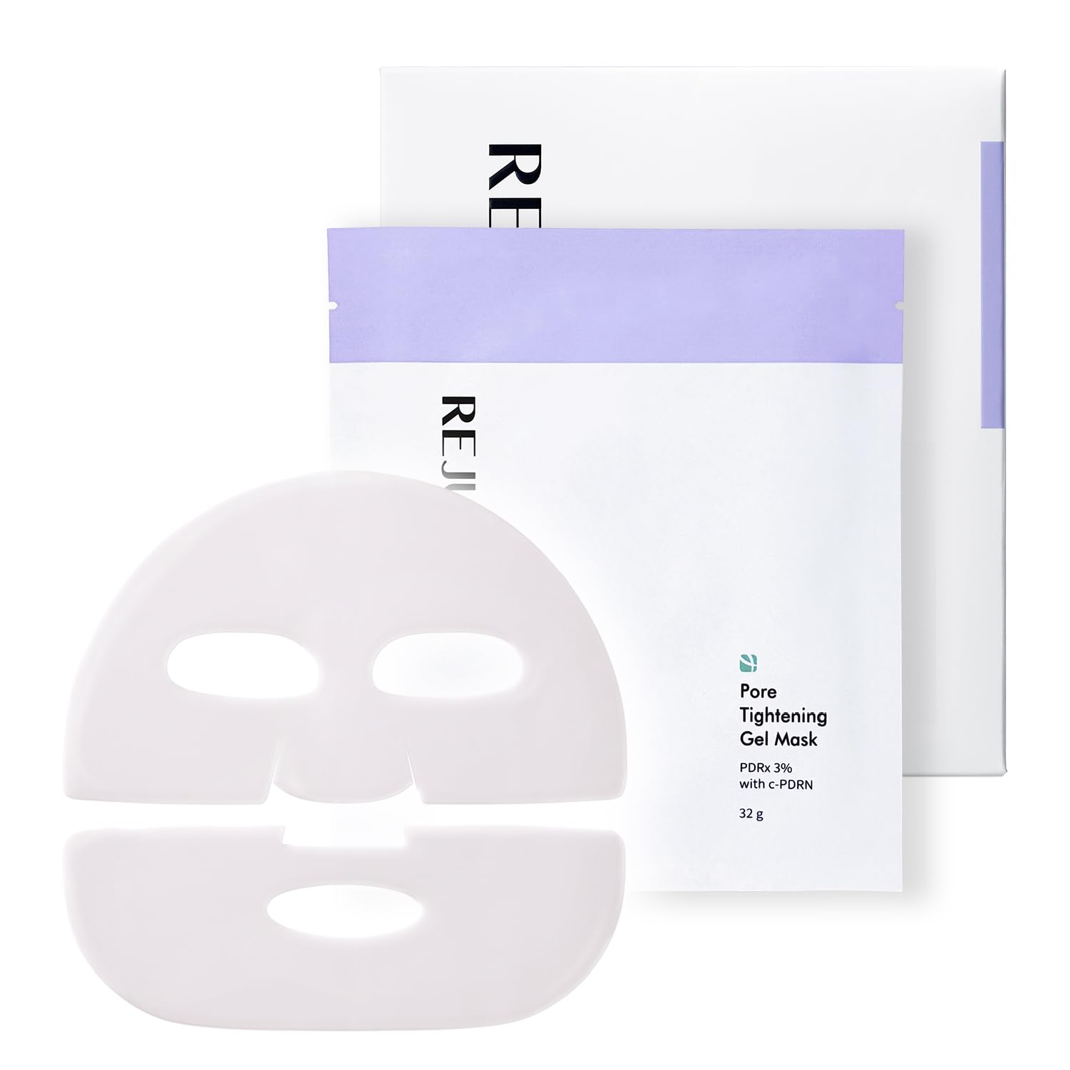 REJURAN Pore Tightening Gel Mask, DOT™ c-PDRN® Hydrogel, 5 Count | Cooling Pore & Firming Care with DOT™ c-PDRN® and 3-Type Collagen for Smooth,