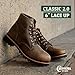 Chippewa Classic 2.0 Men’s Work Boots - Soft Toe Heritage Leather Boot - Orthotic Comfort for Work Footwear - Full-Grain Leather - Oil & Slip-Resistant Vibram Outsole - Chocolate Apache - 10
