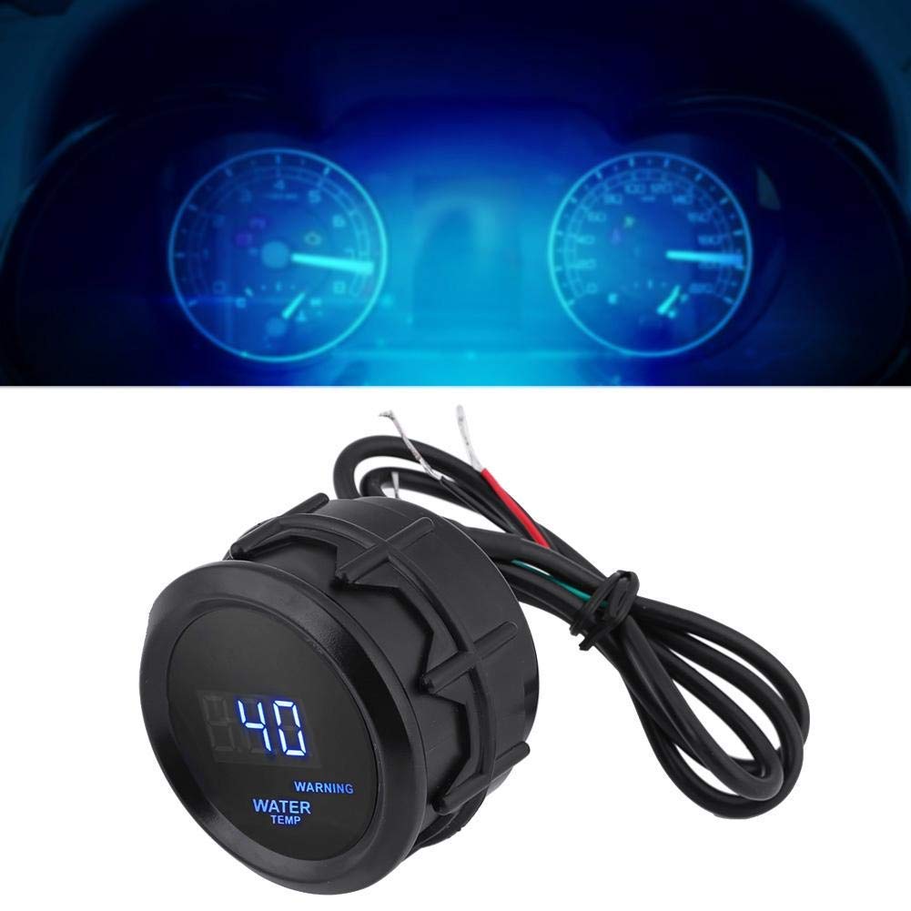 Jauge de Température d'Eau Numérique, 52mm, LED Bleu, 12V, ABS Noir, avec Capteur, Fahrenheit 104-300°F, Universel