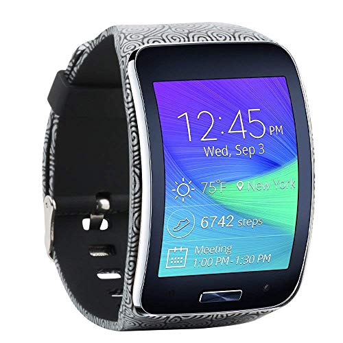 honecumi Bands Compatible with Samsung Galaxy Gear S Sm-R750 Watch Band Wrist Strap Replacement Accessory for Men Women Silicone Colorful R 750 Sports Watchband Bracelet with Buckle-(No Tracker)