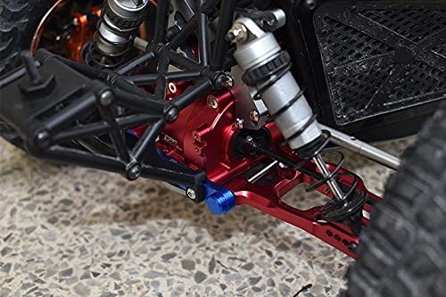 1:10 Lasernut U4 Tenacity LOS03028 / Tenacity DB Pro LOS03027V2 Upgrade Parts Aluminum Rear Gear Box - 18Pc Set Red