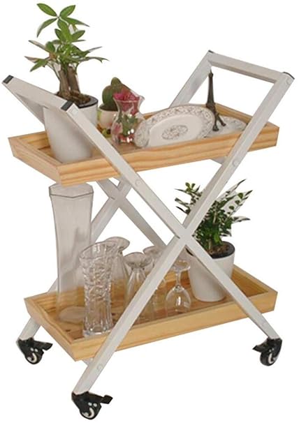 indian decor. 45706 mdf metal standard side end table rolling serving cart trolley shelf flower stand storage rack organizer (white)