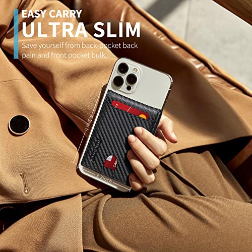 Runbox Wallet For Men Slim 11 Credit Card Holder Slots Leather Rfid Blocking Small Thin Men's Wallet Bifold Minimalist Front Pocket Large Capacity Gift Box Carbon Black #TOP2