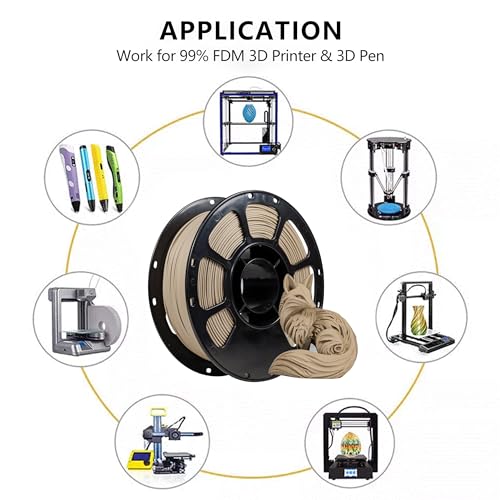 Image of iBOSS Matte PLA Plus Filament Wood Color 1KG, 1.75mm 3D Printer Filament Dimensional Accuracy + /- 0.02mm, 1kg Carboard Spool (2.2lbs) for Most FDM 3D Printers