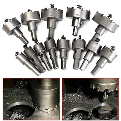 Rocaris 13Pcs 16mm-53mm Stainless Steel Carbide Tip TCT Metal Drill Bit Hole Saw