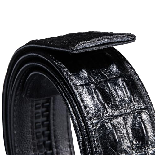 Image of Barry.Wang Mens 2 Pack Ratchet Belts Leather Adjustable 1 3 /8 inch Gift Box | Smooth Sliding,Trim to Fit,Click Belt Set for Dress Casual,Fashion Classic,Business,Birthday,Anniversary,Halloween,Christmas
