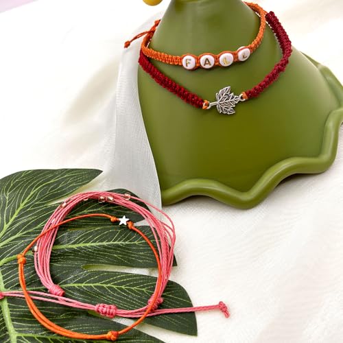 Image of Beach Summer Ankle Bracelet for Women Handmade Braided Adjustable String Anklets Waterproof Surfer Bracelet