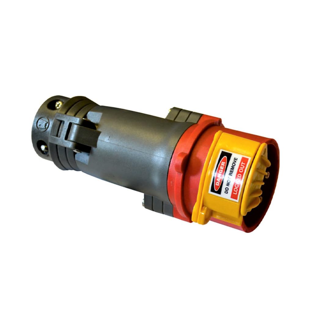 Lockout Tagout Pin & Sleeve Plug - Yellow Safety Device for Electrical Isolation | Fits 16A-125A Industrial plugs | Durable & High-Visibility Design