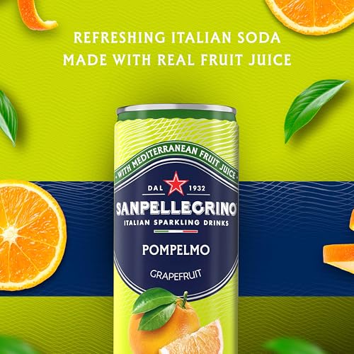 Image of Sanpellegrino Italian Sparkling Drink Pompelmo, Sparkling Grapefruit Beverage, 24 Pack Of Cans