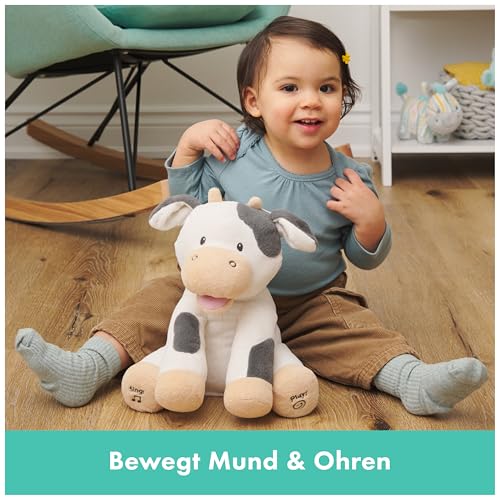 GUND Buttermilch, die Kuh - qualitativ hochwertiges, interaktives, singendes Plüschtier, bewegt Ohren und Mund, für Babys ab 10 Monaten