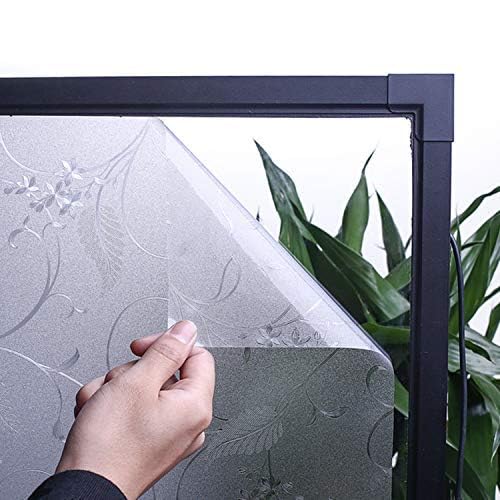 Niviy Static Cling Non-Adhesive Window Film Frosted Glass Film Bathroom Door Glass Decoration Window Film Privacy Covering (23.6"x 236")