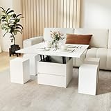 【Excellente Durabilité】 Fabriquée à partir de matériaux haut de gamme, cette table convertible supporte jusqu'à 75 kg et repose sur des pieds antidérapants pour une stabilité à toute épreuve. Profitez pendant des années d'un style avant-gardiste et de performances pratiques, même dans les espaces les plus fréquentés !