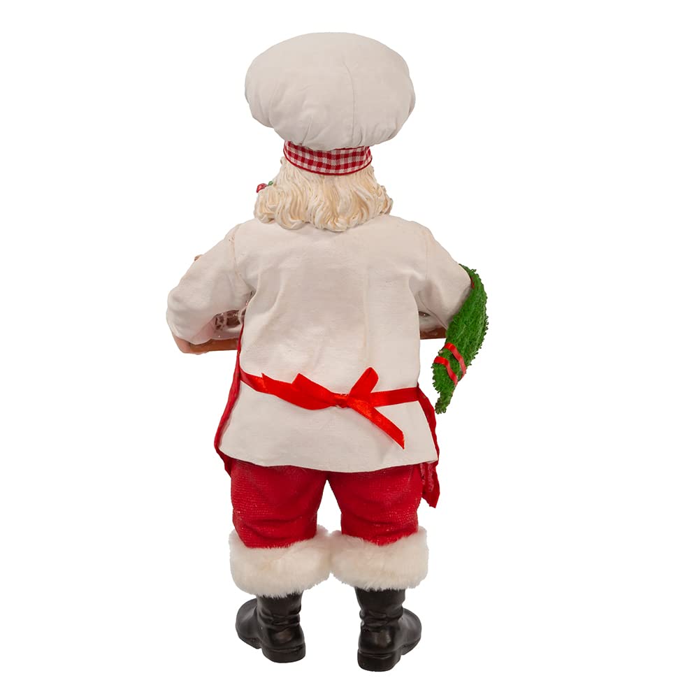 Kurt Adler Père Noël en Tissu avec Train en Pain d'épice 28 cm
