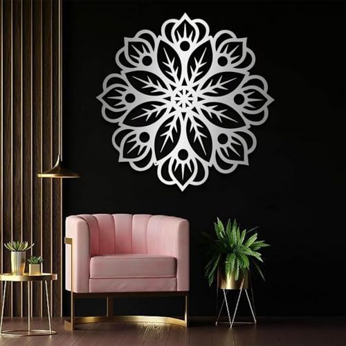 Décoration Métal Mandala de Qualité Supérieure, Finition Sculptée