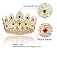 Barock Königskrone Herren Metall Prinz Haarkrone Vollkreis Haarschmuck für Cosplay Abschlussball (Gold mit Grünem Stein)