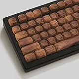 Womier PBT Keycaps - MOA Keycaps for Mechanical Keyboard 60 65 75 Percent, Wood Dye-Sublimation Japanese Custom Keyboard Key Cap Set for Cherry MX, Walnut