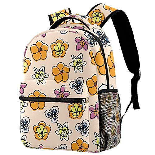 Sac à dos motif ancre et fleur multicolore avec poches latérales
