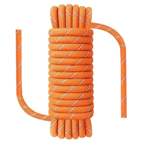 NorthPada 8 mm x 20 Meter Statisches Nylon Seil Outdoor Kletterseil für Knüpfübungen, Baumpfleger Baumarbeits, Marine, Anker, Boot, Abseil, Notfall, Schaukel, Orange