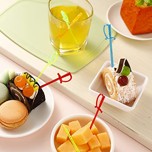 Plastic Cocktail Sword Picks Fruit Picks Colorful Appetizer Picks Drink Picks Multicolored Sword Toothpicks For Family Party Bar (300) #TOP4