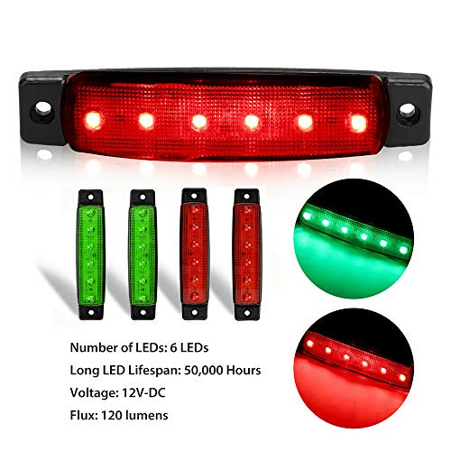 GSRECY 4 x LED Navigationsleuchte 12V für Boot, Heck, Elektroboot und Skiff