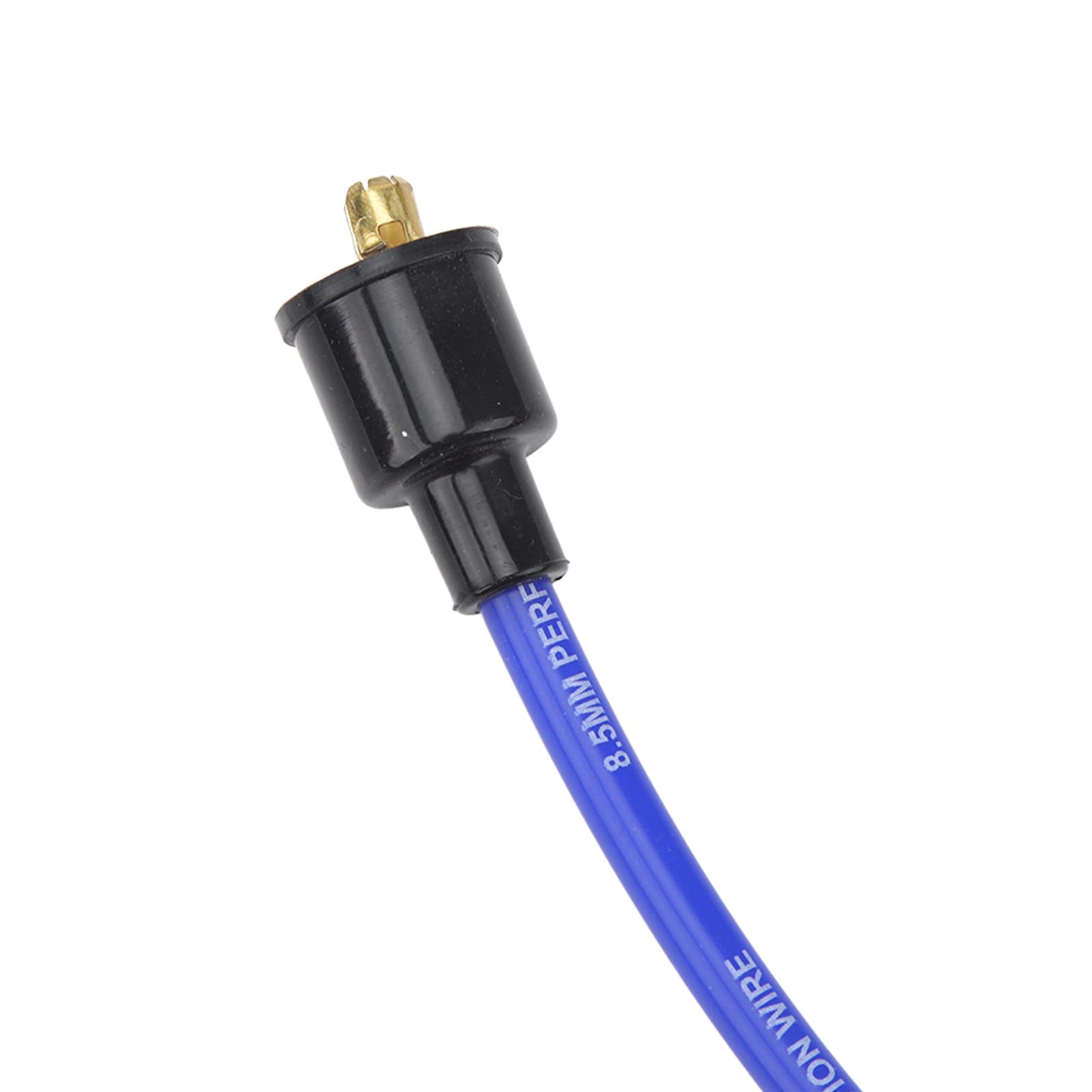Cables de Bujía, 8,5 Mm Juego de Cables de Encendido de Bujía de 180° Cables de Bujía con Reemplazo de Tapa a Prueba de Polvo para Modelos de 8 Cilindros (Azul)