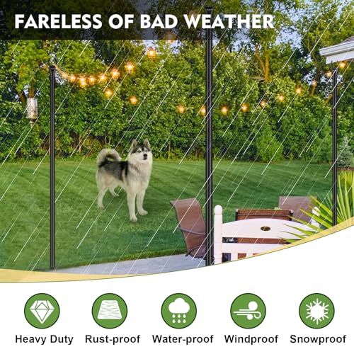 FEED GARDEN String Light Pole for Deck - 2 Pack 9.8FT for Outside Hanging Steel String Poles for Outdoor Decoration Garden, Backyard, Patio Lighting Stand for Parties, Christmas, Wedding - Thumbnail 4