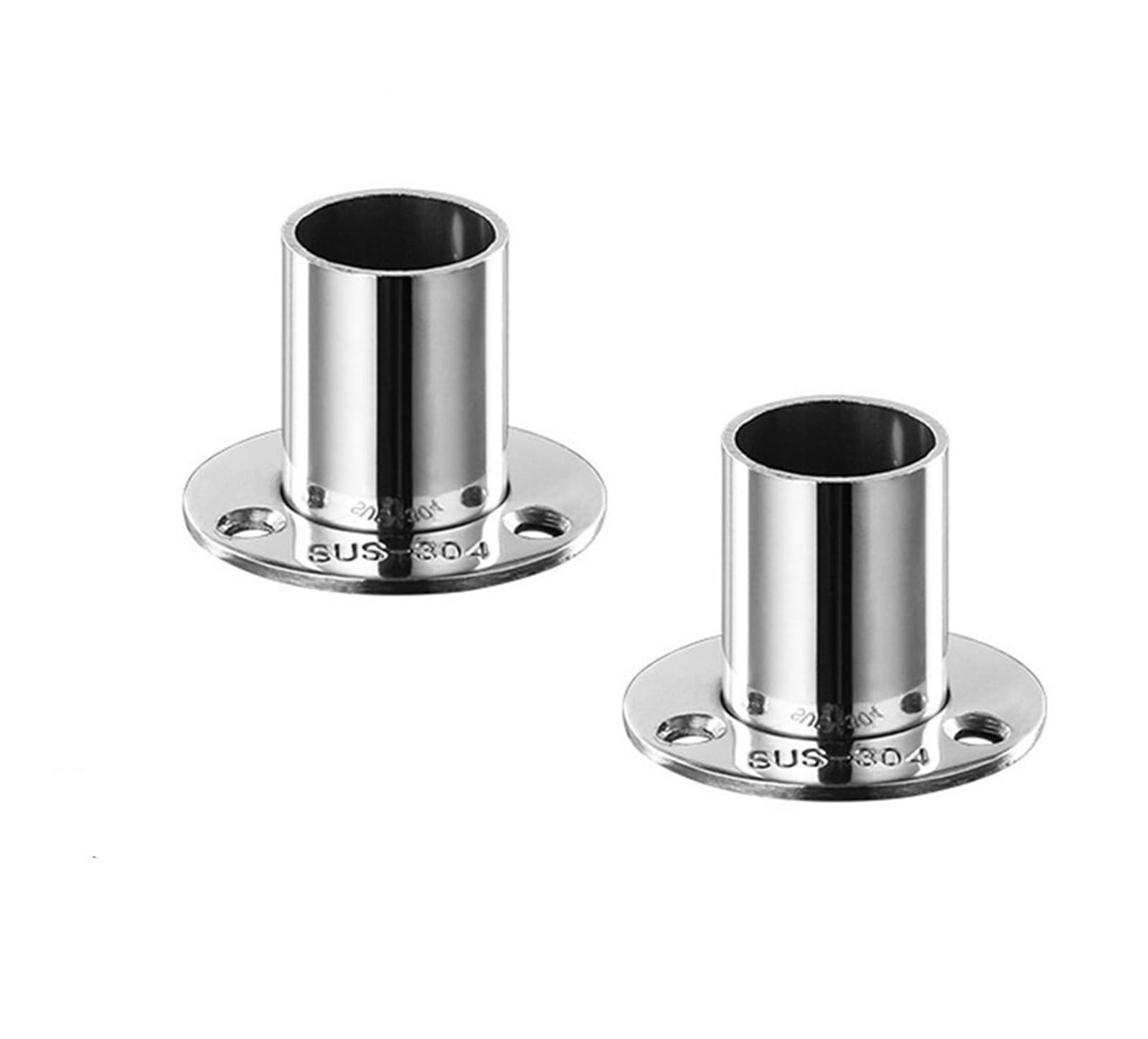 Ugzpwqlnx Onecolor Stainless Steel Pole Socket Flange Rod, Silver Stainless Steel Wardrobe Rail Pole Locking End Socket Pack Of 2 19-32Mm(19Mm)