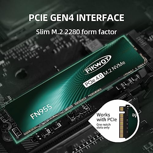 Fikwot FN955 2TB NVMe SSD M.2 2280 PCIe Gen4x4, Up to 7300MB/s, 3D NAND TLC Flash Internal Solid State Drive, Configure SLC Cache, Storage and Memory Expansion for PS5 Laptop Desktop - Image 5