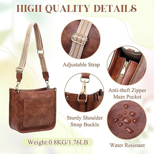 RAVUO Crossbody Bags for Women, Vegan Leather Shoulder Bag Fashion Ladies Handbags with 2 Adjustable Straps - Image 4