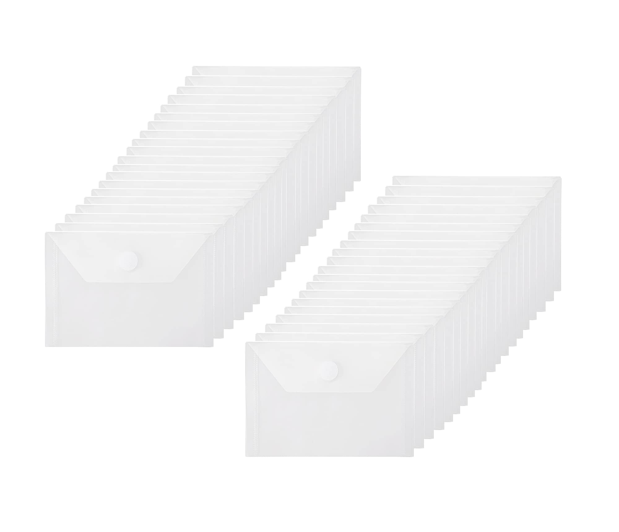 YESSART 3x5 Plastic Envelopes Hook Loop Closure Coupon Receipt Storage Holder 40 Pack