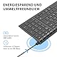 iClever BK10 Bluetooth Tastatur, kabellose wiederaufladbare Tastatur mit 3 Bluetooth Kanälen, Stabile Verbindung, Ultraslim Ergonomisches Design, Funk Tastatur für iOS, Android, Windows, Schwarz