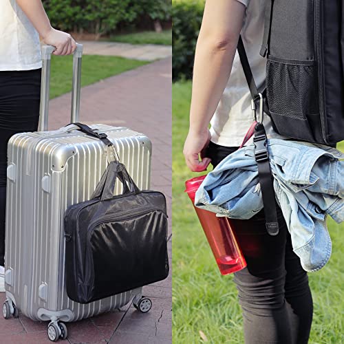 Image of Luggage Straps, Add a Bag Luggage Strap Jacket Gripper Set, Luggage Straps Carry-on Baggage Suitcase Straps Belts Travel Accessories (Black, Hook x2)