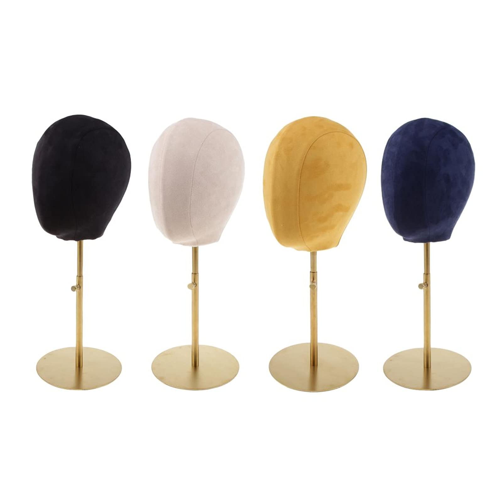 Suede Cork Mannequin Wig Hair Hat Manikin Head Model Wyświetlacz W/Metal Stand(Dark Blue)