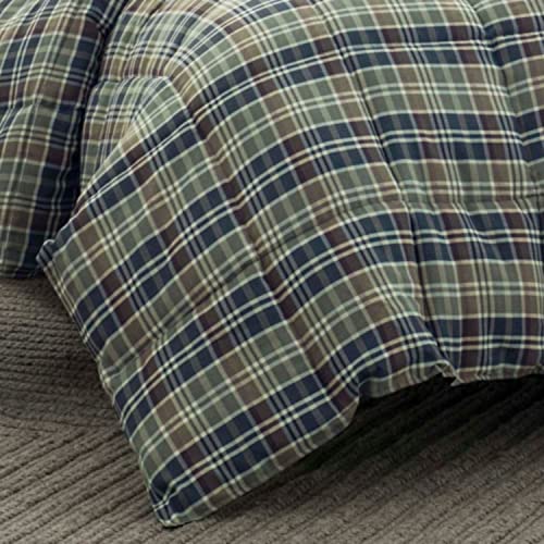 Eddie Bauer Home Comforters Reversible Alt Down Bedding With Matching Sham, Home Decor For Colder Months, Twin, Rugged Navy/Green #TOP2