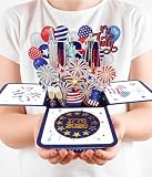 Caughttui 250th Anniversary Independence Day Card, 3D Pop Up 4th of July Card, 1776 2026 USA Patriotic Gift for Men and Women, with Note Card and Luxury Envelope
