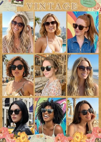 Image of 2 Packs Sunglasses for Women Polarized UV400 Protection Lens Big Frame Fashion Glasses Trendy Stylish Shade