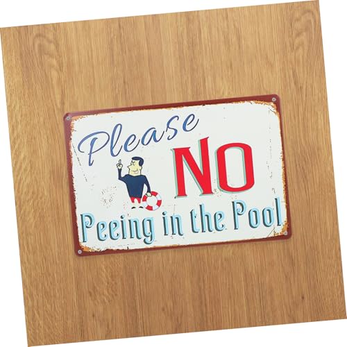 Miniatura 2 de Toddmomy Letrero De Piscina Para Exteriores De Hierro Diseño Único Y Divertido, Fácil Instalación Para Colgar En Borde De Piscina Al Aire Libre
