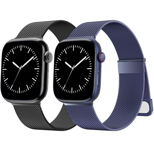 Ya en manzanajugosa.com: AMSKY 2 Piezas Magnetica Correas Compatible con Correa Apple Watch 44mm 40mm 46mm 42mm 45mm 41mm 38mm 49mm, Metalica Milanese con Doble Imán, para iWatch Series 11 10 9 8 7 6 5 4, SE Ultra 3 2 1