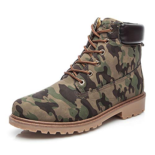 Goalsse Damen Herren Winter Leder Schneestiefel Warme Weiche Winterschuhe Boots (39 EU, Camo)